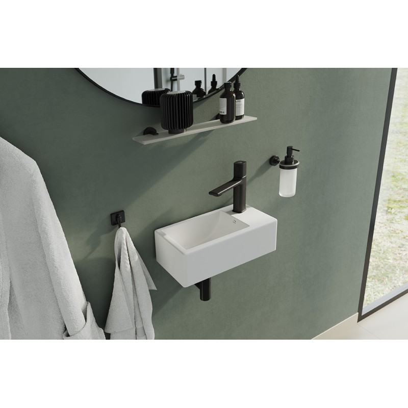 Umywalka Nablatowa Ścienna Ceramiczna 35x21cm Biała KVADRATO VUK_6135