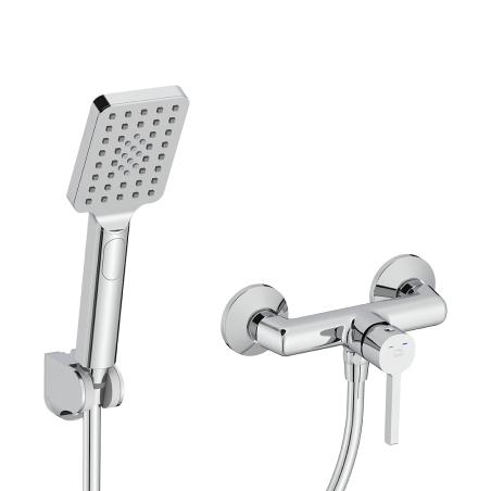 Bateria Natryskowa Ścienna z Zestawem Natryskowym ALITA Chrom BVA_041D