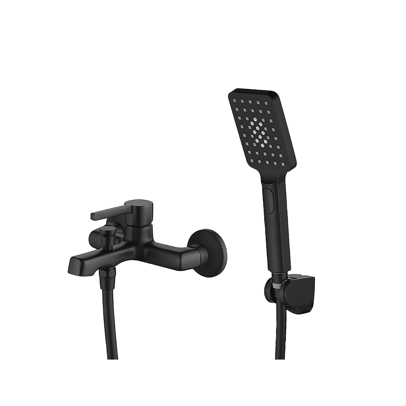 Bateria Wannowa Ścienna z Zestawem Natryskowym ALITA Czarna BVA_711D Bateria Wannowa Ścienna z Zestawem Natryskowym ALITA Czarna BVA_711D