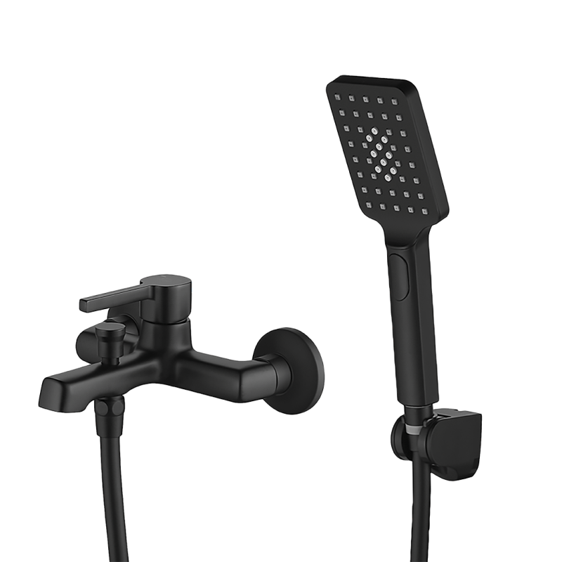 Bateria Wannowa Ścienna z Zestawem Natryskowym ALITA Czarna BVA_711D Bateria Wannowa Ścienna z Zestawem Natryskowym ALITA Czarna BVA_711D