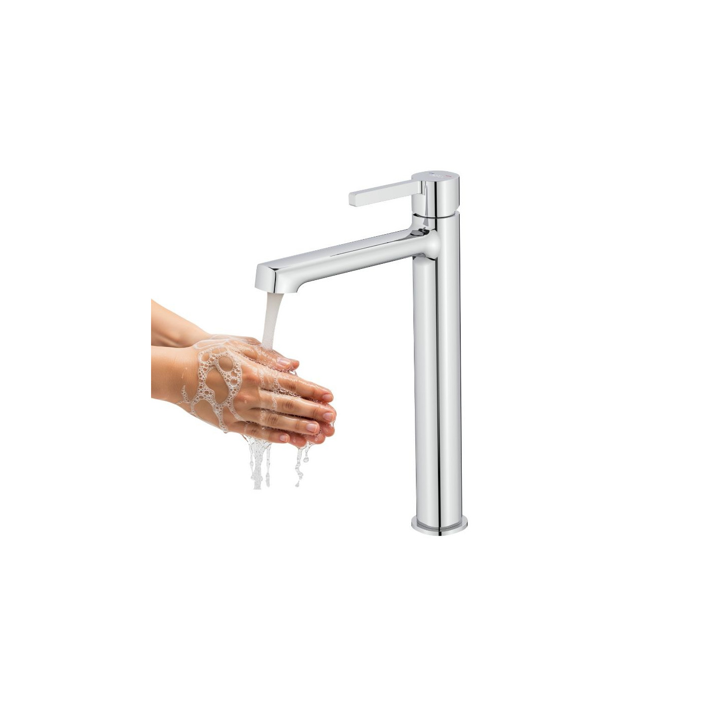 Bateria Umywalkowa Stojąca Nablatowa Chrom ALITA Laveo BVA_02ND