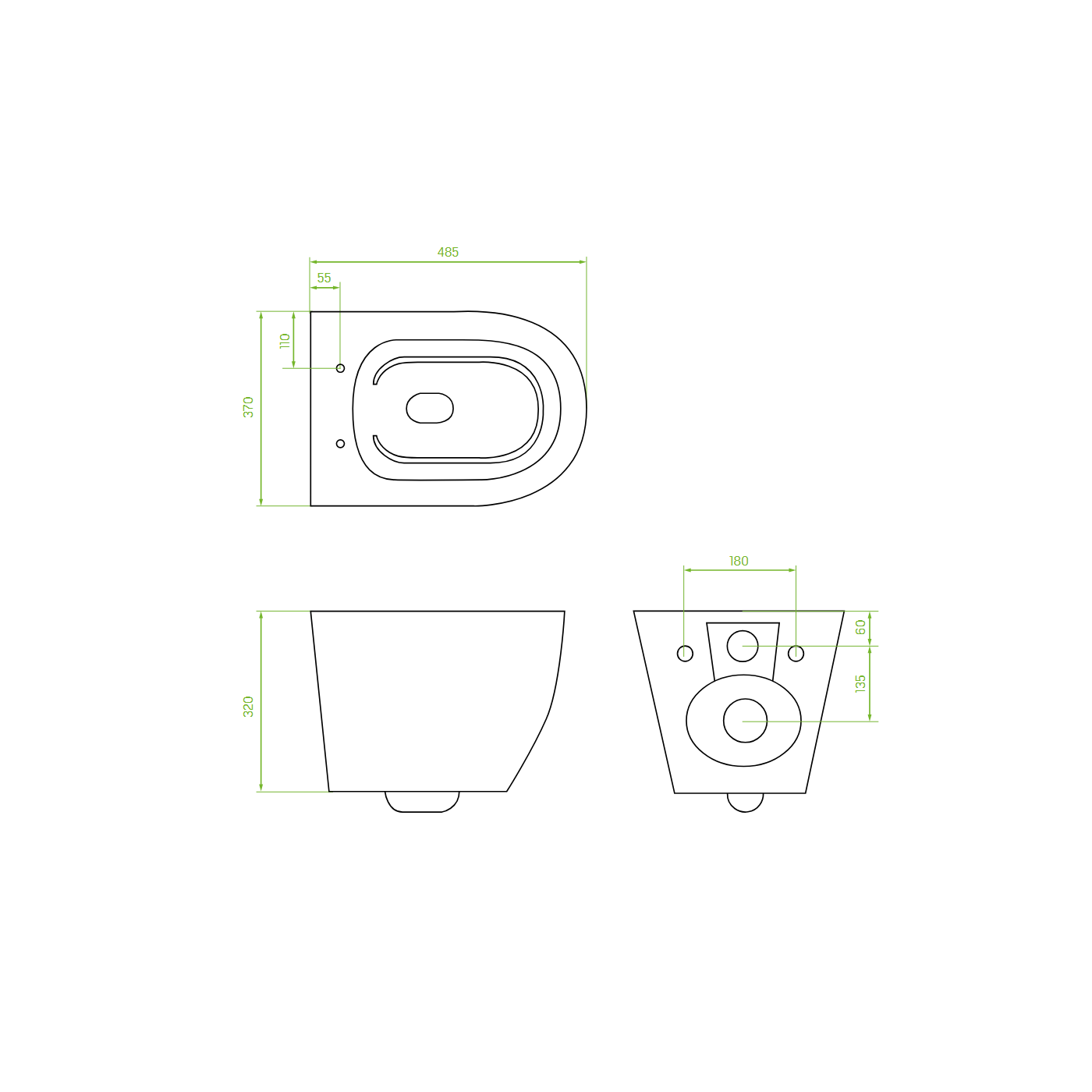 Miska Ustępowa Miska WC Wisząca Bezkołnierzowa z Deską Desna Laveo VMD_600S