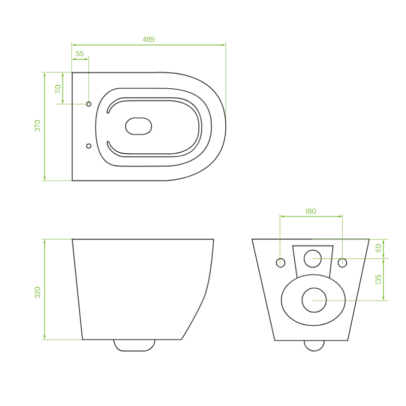 Miska Ustępowa Miska WC Wisząca Bezkołnierzowa z Deską Desna Laveo VMD_600S