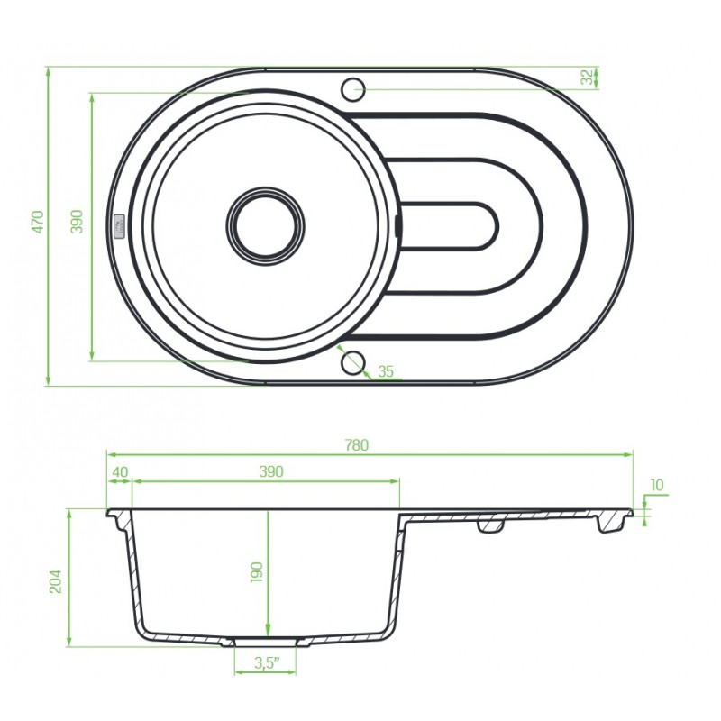 Zlew Zlewozmywak Granitowy Biały z Ociekaczem DAFNE Zlew Zlewozmywak Granitowy Biały z Ociekaczem DAFNE