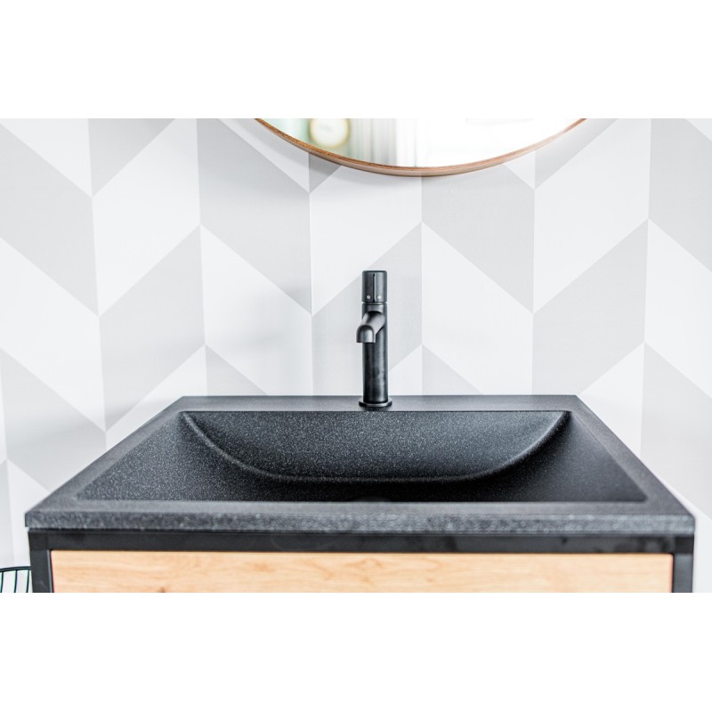 Umywalka Meblowa Granitowa Czarna ALBANO Laveo bez Syfonu VGA1710B