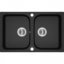 Zlew Zlewozmywak Granitowy 2 Komorowy CELIA CZARNY METALIK