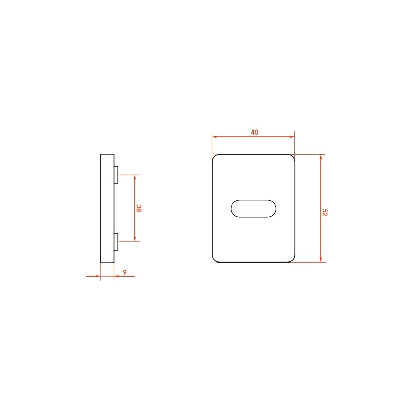 Szyld Krótki Prostokątny Klucz Czarny Kuchinox LK7_901A do Klamki MALI