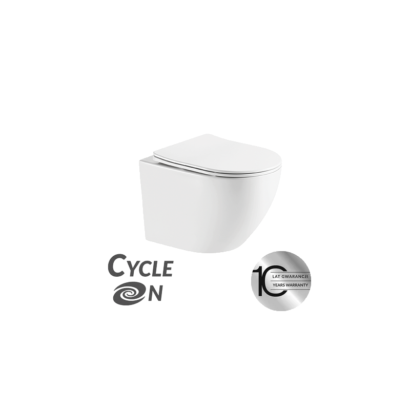 Miska Ustępowa WC Wisząca Bezkołnierzowa z Deską Desna CycleON 2.0 Laveo