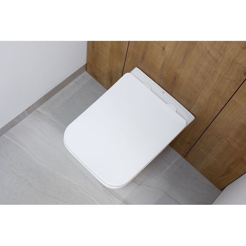 Miska Ustępowa WC Wisząca Bezkołnierzowa z Deską KVADRATO CycleON 2.0 Laveo