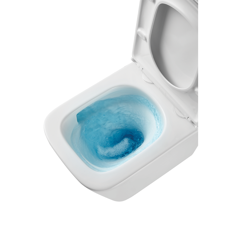 Miska Ustępowa WC Wisząca Bezkołnierzowa z Deską KVADRATO CycleON 2.0 Laveo