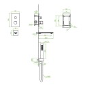 Bateria Wannowa Podtynkowa z Zestawem Natryskowym TORES Srebrna Chrom Laveo Bateria Wannowa Podtynkowa z Zestawem Natryskowym TORES Srebrna Chrom Laveo