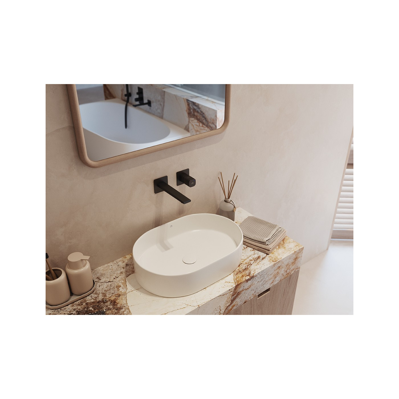 Bateria Umywalkowa Podtynkowa TORES Czarna Laveo, BVT_722P