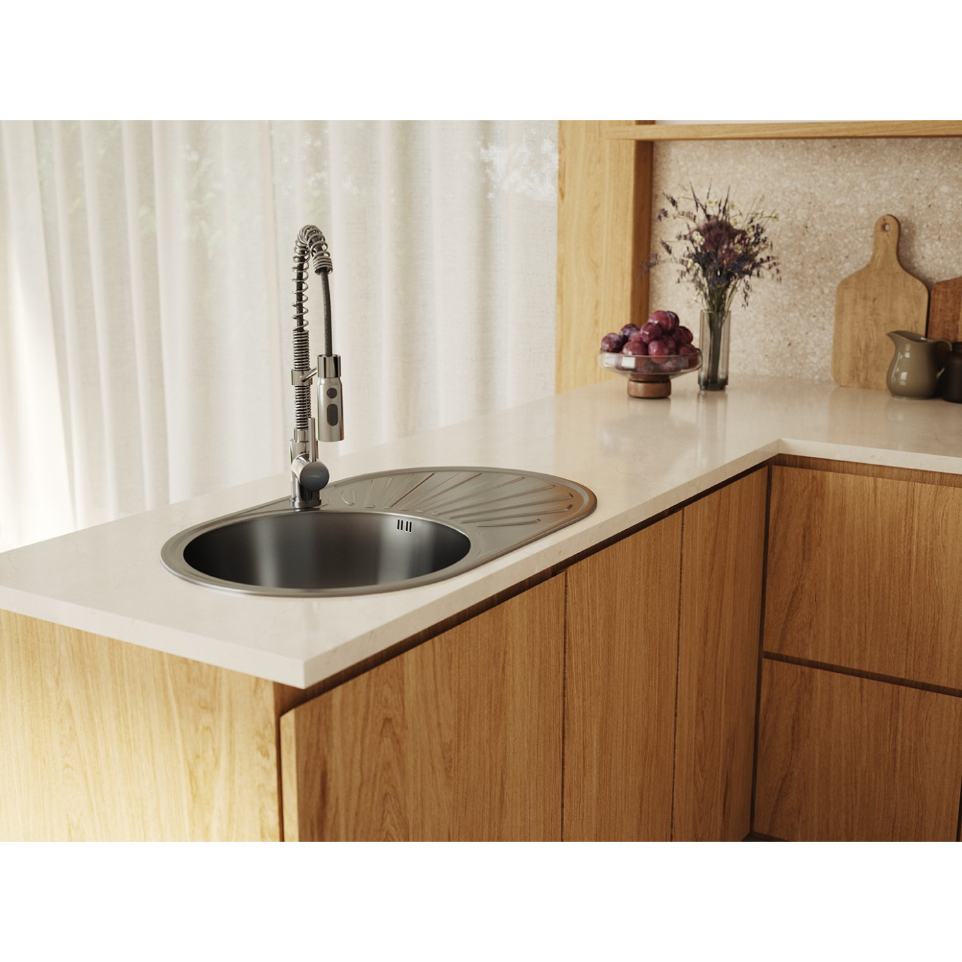 Bateria Zlewozmywakowa Stojąca Sprężyna Chrom SERPEN Kuchinox Bateria Zlewozmywakowa Stojąca Sprężyna Chrom SERPEN Kuchinox