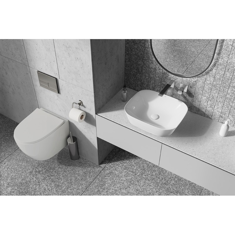 Bateria Umywalkowa Podtynkowa TORES Srebrna Chrom Laveo BVT_022P