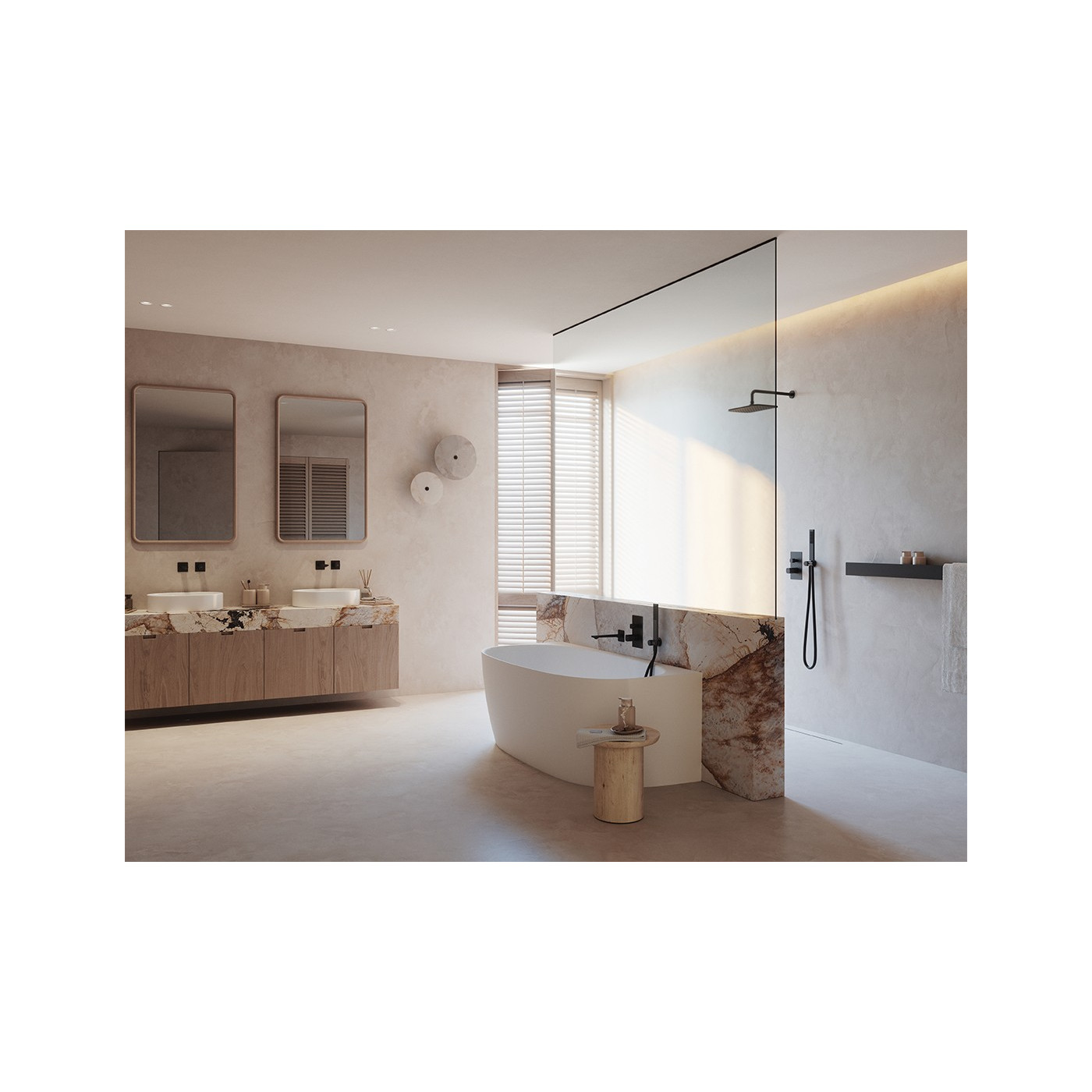 Bateria Wannowa Podtynkowa z Zestawem Natryskowym TORES Czarna Laveo Bateria Wannowa Podtynkowa z Zestawem Natryskowym TORES Czarna Laveo