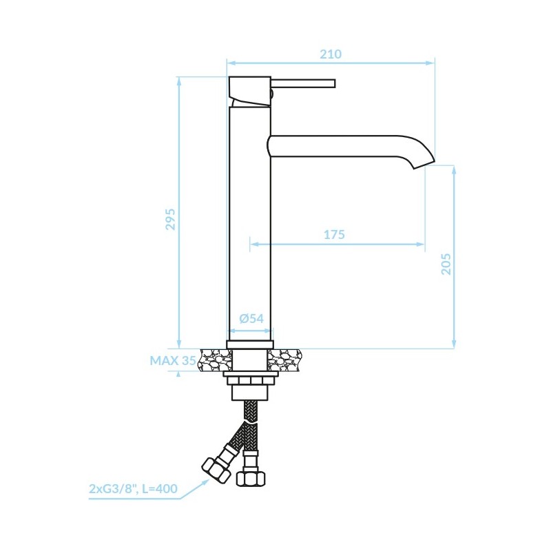Bateria Umywalkowa Stojąca Nablatowa Srebrna NOIA Kuchinox BNK_22NA Bateria Umywalkowa Stojąca Nablatowa Srebrna NOIA Kuchinox BNK_22NA