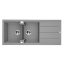 Zlewozmywak Granitowy Dwukomorowy Canaria 50x116cm Syfon Szary Laveo SPC_521T