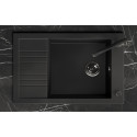 Zlew Zlewozmywak Granitowy  Czarny z Półociekaczem Pionier