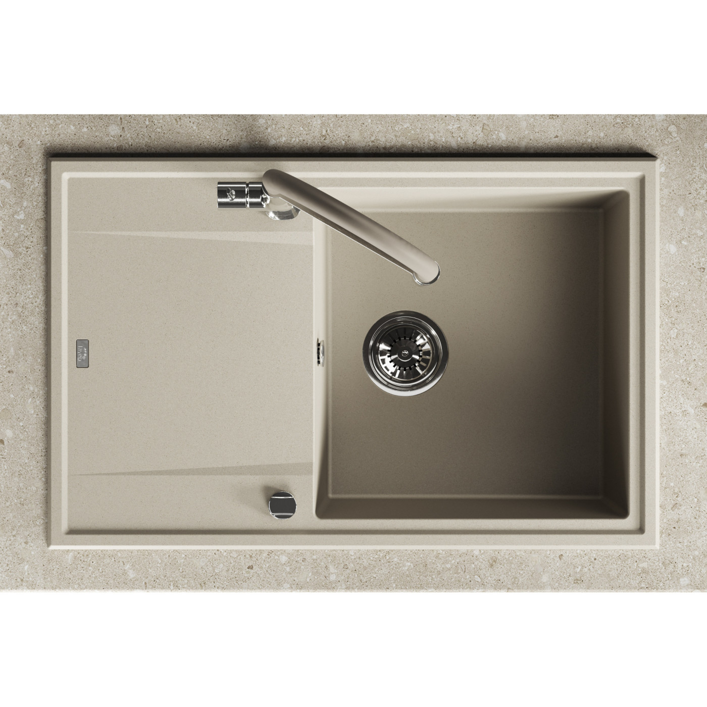 Zlew Zlewozmywak Granitowy Beżowy Megalo Zlew Zlewozmywak Granitowy Beżowy Megalo