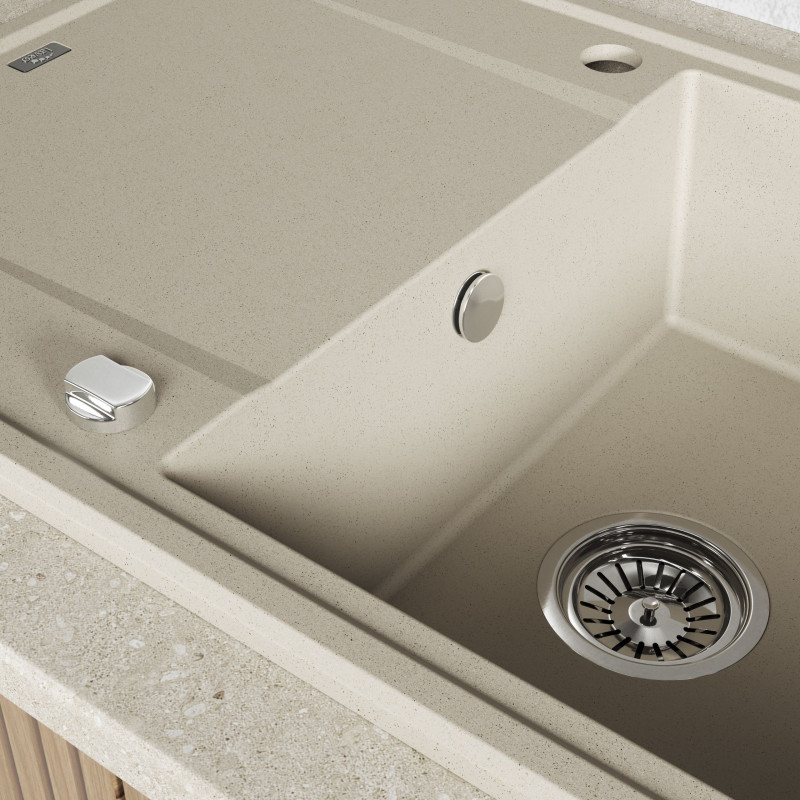 Zlew Zlewozmywak Granitowy Beżowy Megalo Zlew Zlewozmywak Granitowy Beżowy Megalo