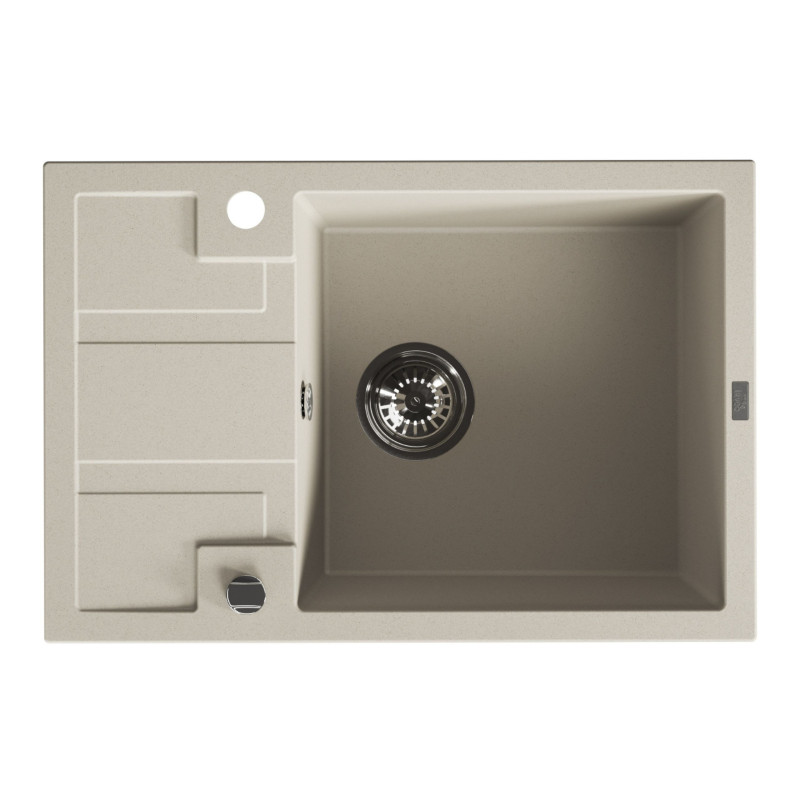 Zlew Zlewozmywak Jednokomorowy Beżowy z Półociekaczem Barbados Zlew Zlewozmywak Jednokomorowy Beżowy z Półociekaczem Barbados