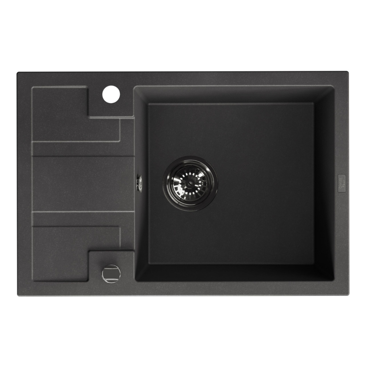 Zlew Zlewozmywak Jednokomorowy Czarny z Półociekaczem Barbados Zlew Zlewozmywak Jednokomorowy Czarny z Półociekaczem Barbados