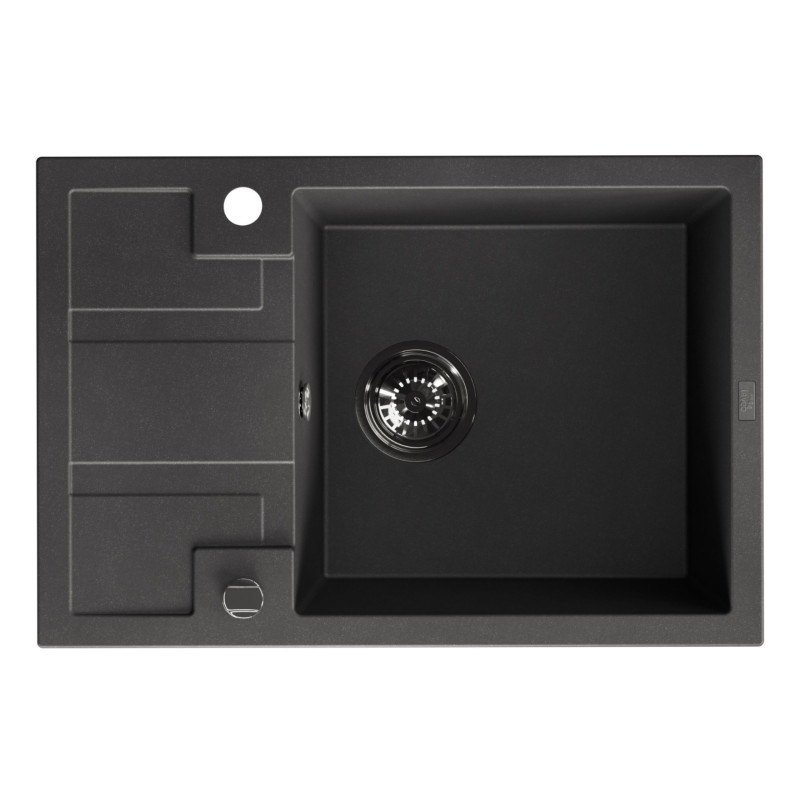 Zlew Zlewozmywak Jednokomorowy Czarny z Półociekaczem Barbados Zlew Zlewozmywak Jednokomorowy Czarny z Półociekaczem Barbados