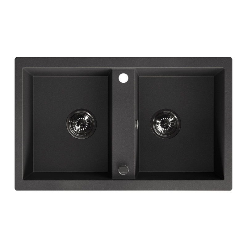 Zlew Zlewozmywak Granitowy Czarny 2 Komorowy