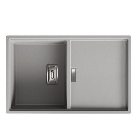Zlewozmywak Granitowy 1 komorowy z ociekaczem 50x80cm z syfonem Szary TONGA Laveo