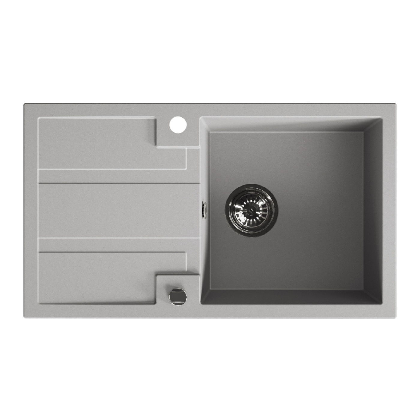 Zlew Zlewozmywak Jednokomorowy Szary z Ociekaczem