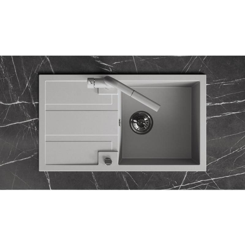 Zlew Zlewozmywak Jednokomorowy Szary z Ociekaczem