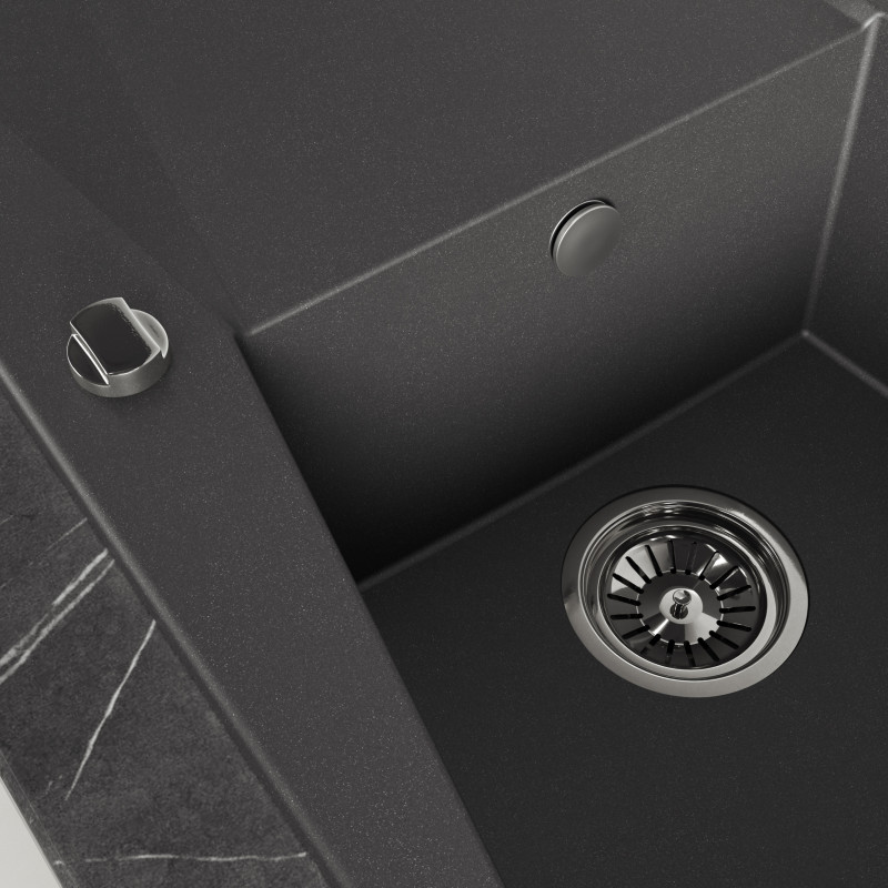 Zlew Zlewozmywak Granitowy Czarny GRENADA