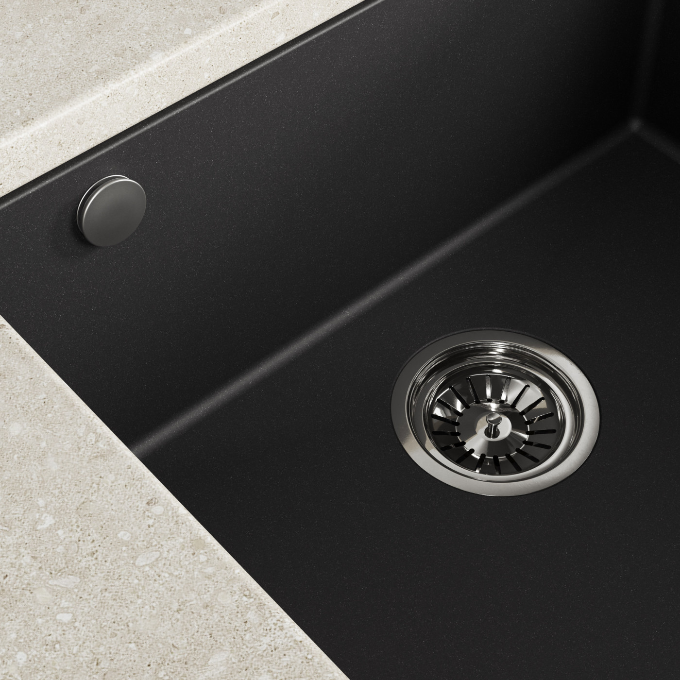 Zlew Zlewozmywak Granitowy Czarny Podwieszany IBIZA Zlew Zlewozmywak Granitowy Czarny Podwieszany IBIZA