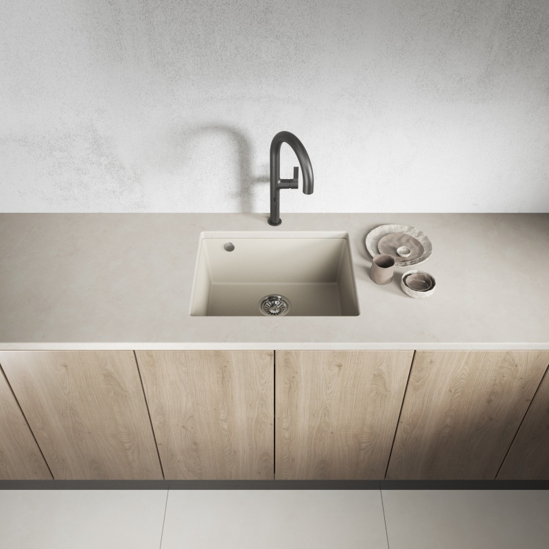 Zlew Zlewozmywak Granitowy Beżowy Podwieszany IBIZA Zlew Zlewozmywak Granitowy Beżowy Podwieszany IBIZA