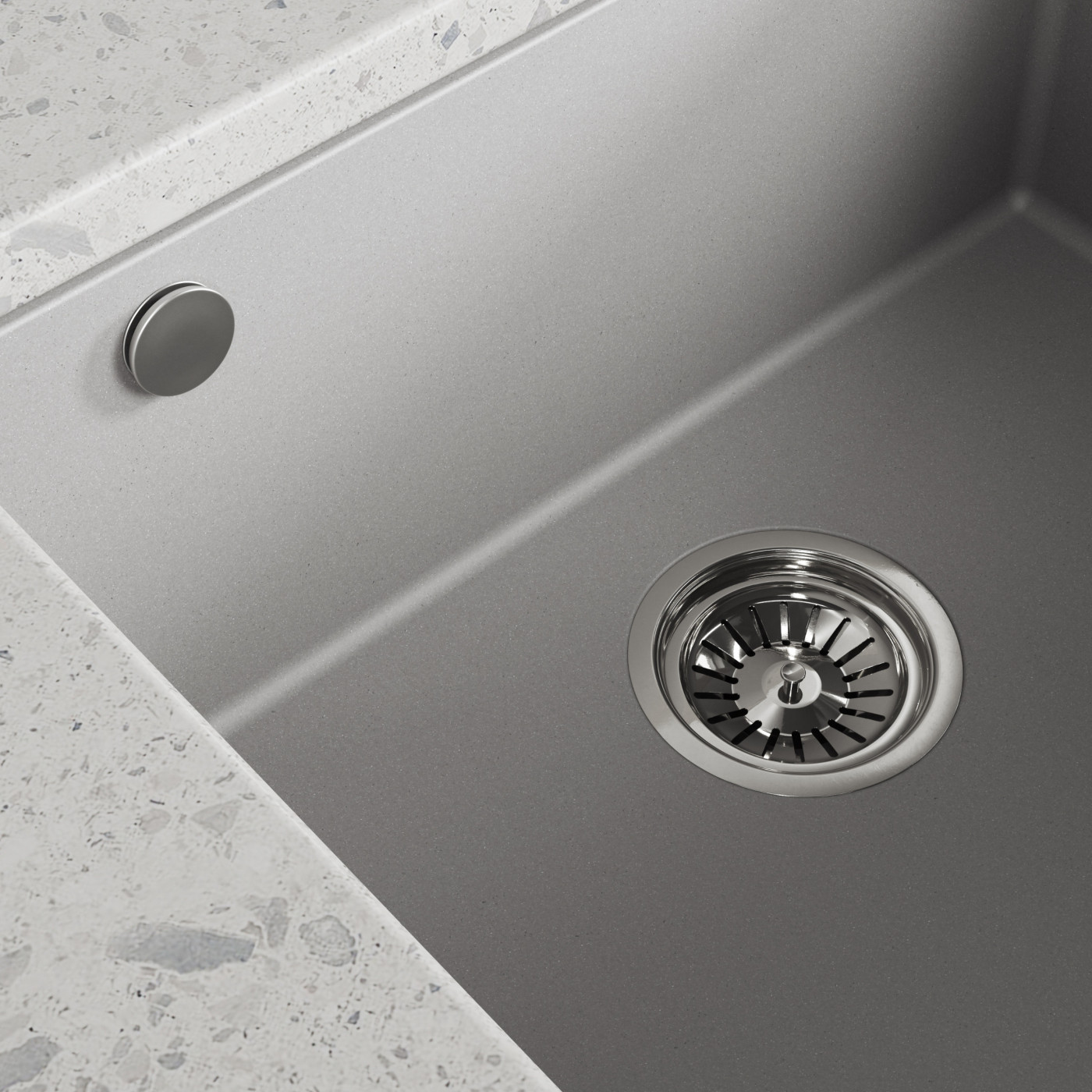 Zlew Zlewozmywak Granitowy Szary Podwieszany IBIZA Zlew Zlewozmywak Granitowy Szary Podwieszany IBIZA