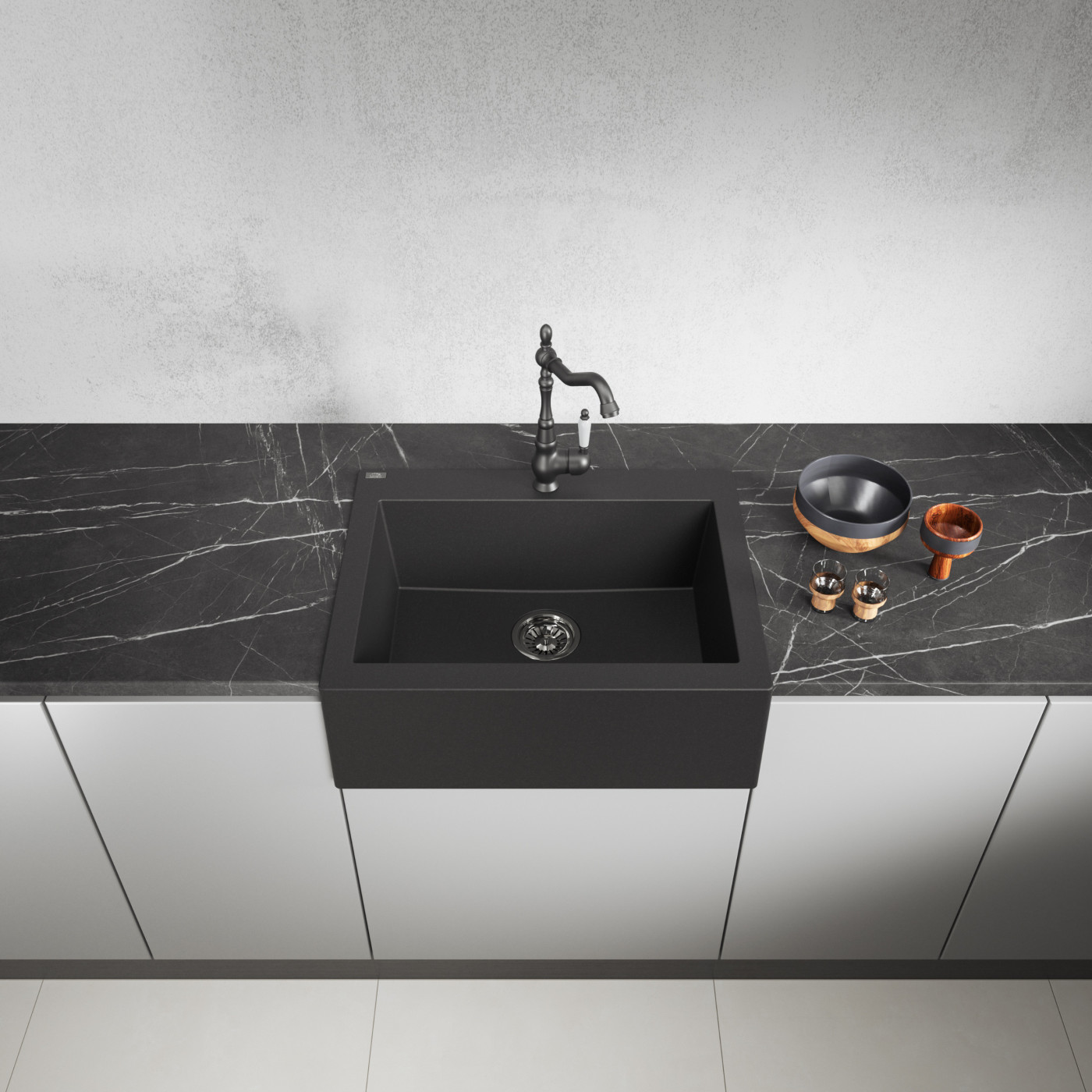 Zlew Zlewozmywak Granitowy Czarny KOMODO