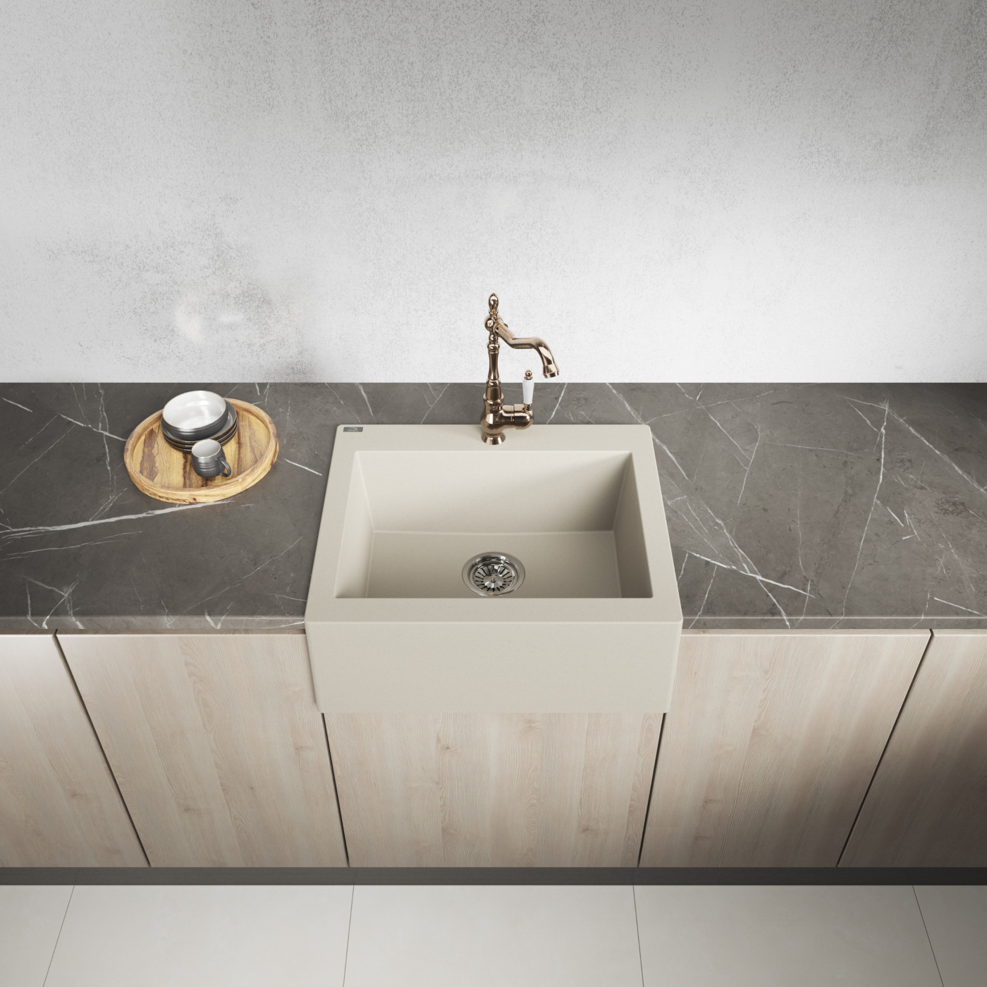 Zlew Zlewozmywak Granitowy Beżowy KOMODO Zlew Zlewozmywak Granitowy Beżowy KOMODO