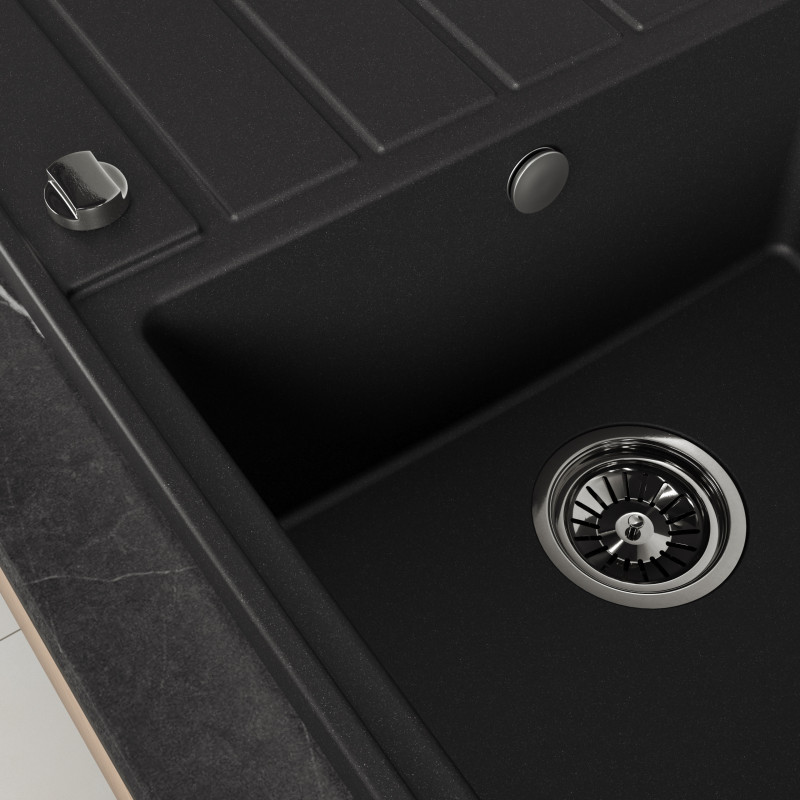 Zlew Zlewozmywak Granitowy Czarny Margarita Zlew Zlewozmywak Granitowy Czarny Margarita