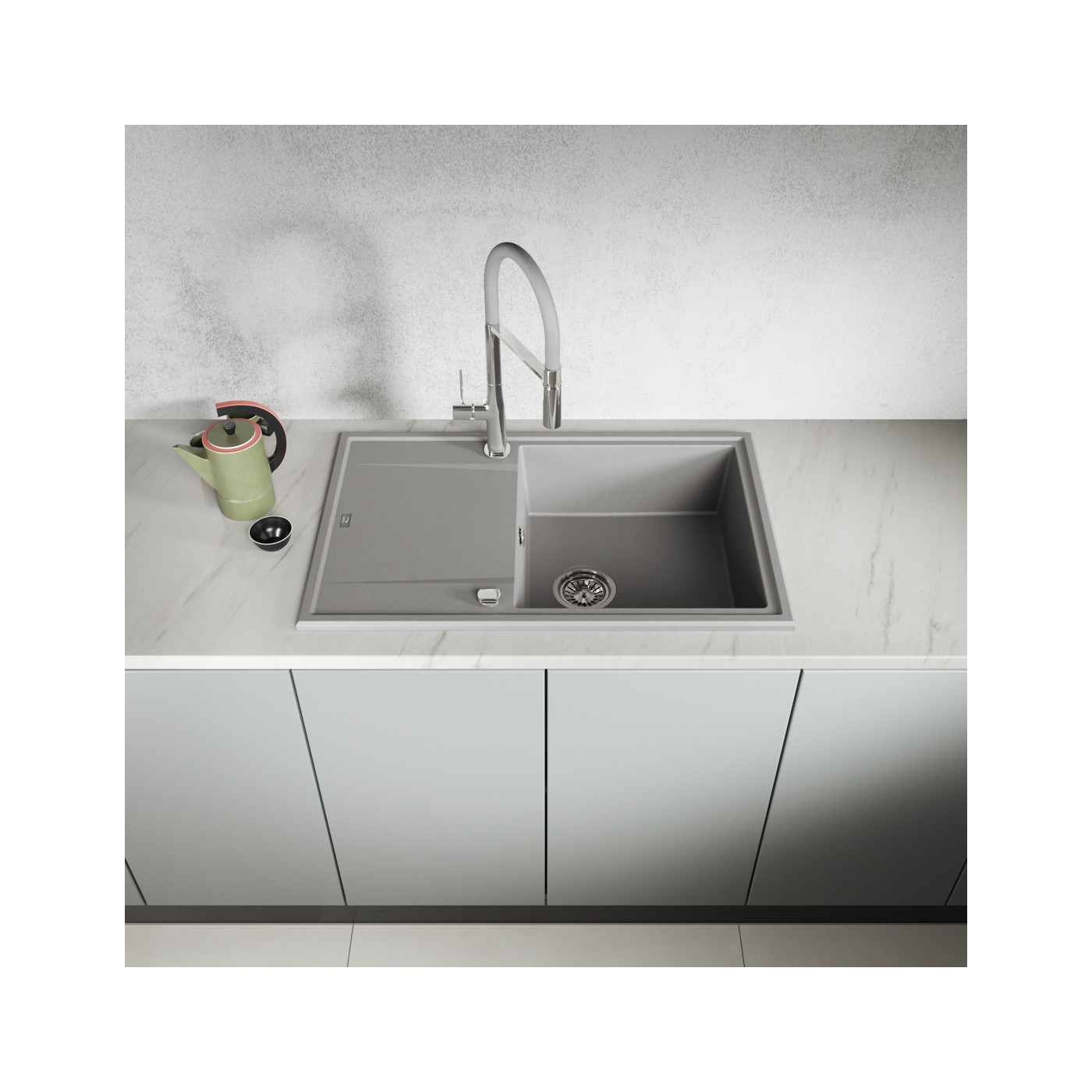 Zlew Zlewozmywak Granitowy Szary Megalo Zlew Zlewozmywak Granitowy Szary Megalo