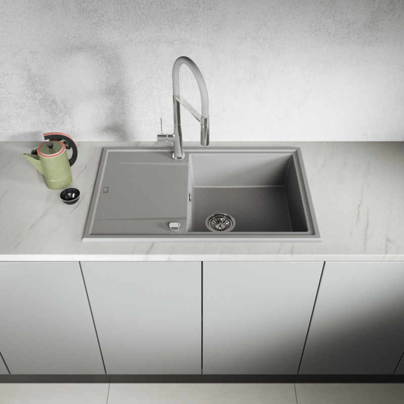 Zlew Zlewozmywak Granitowy Szary Megalo Zlew Zlewozmywak Granitowy Szary Megalo