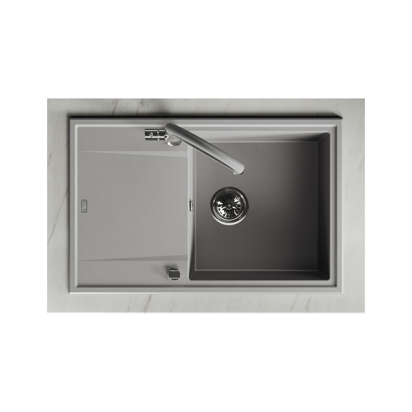 Zlew Zlewozmywak Granitowy Szary Megalo Zlew Zlewozmywak Granitowy Szary Megalo