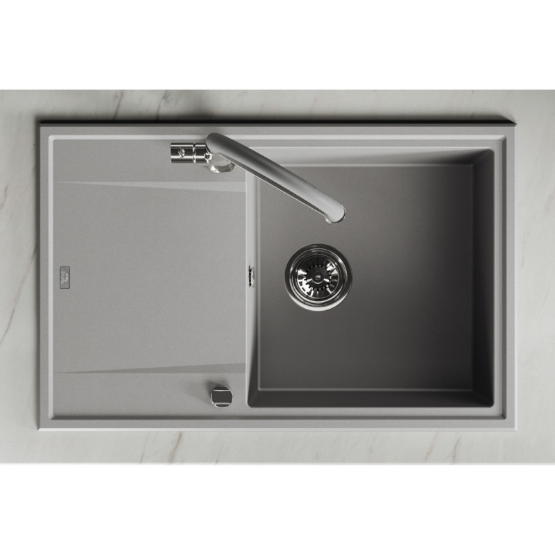 Zlew Zlewozmywak Granitowy Szary Megalo Zlew Zlewozmywak Granitowy Szary Megalo