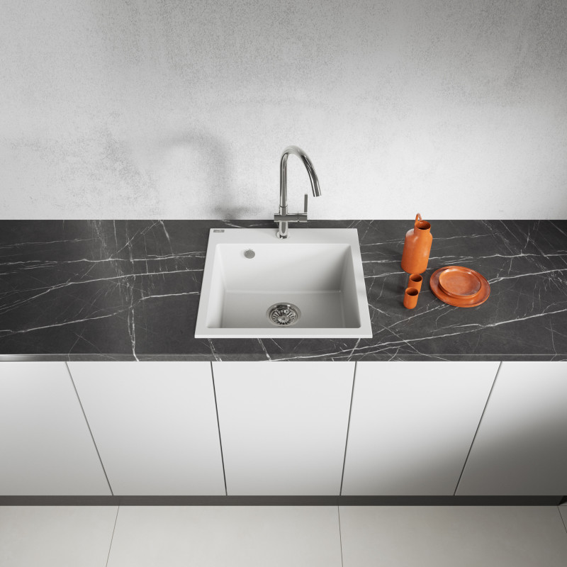 Zlew Zlewozmywak Jednokomorowy Alena Biały Zlew Zlewozmywak Jednokomorowy Alena Biały