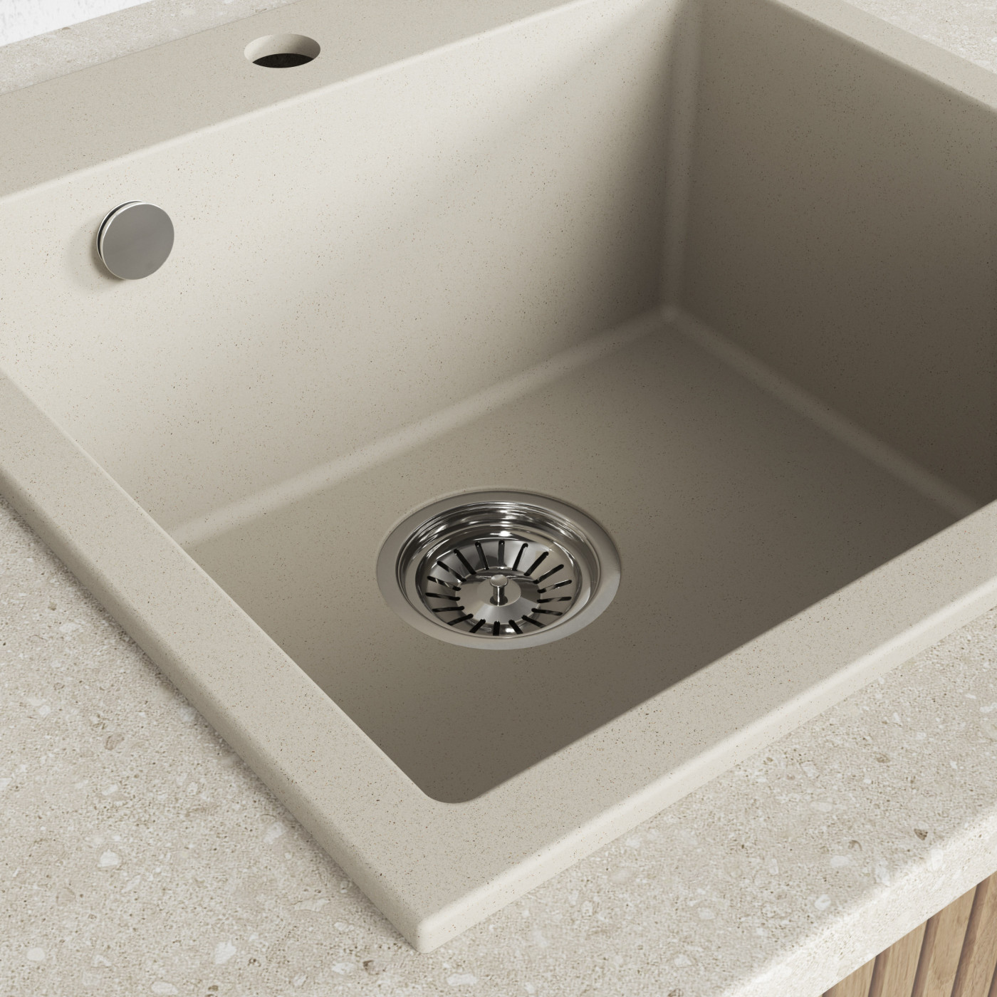 Zlew Zlewozmywak Jednokomorowy Alena Beż Zlew Zlewozmywak Jednokomorowy Alena Beż