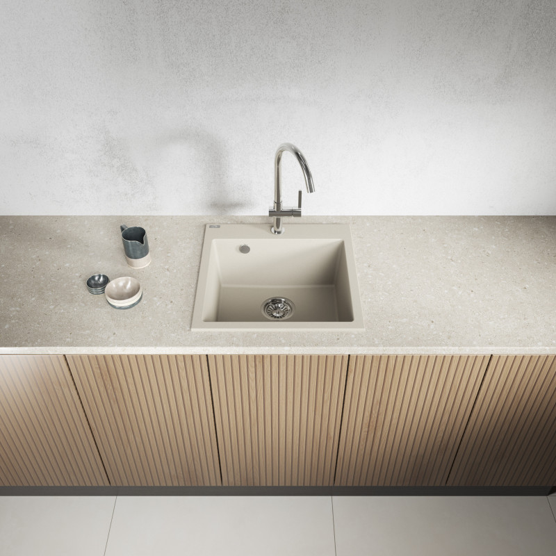 Zlew Zlewozmywak Jednokomorowy Alena Beż Zlew Zlewozmywak Jednokomorowy Alena Beż