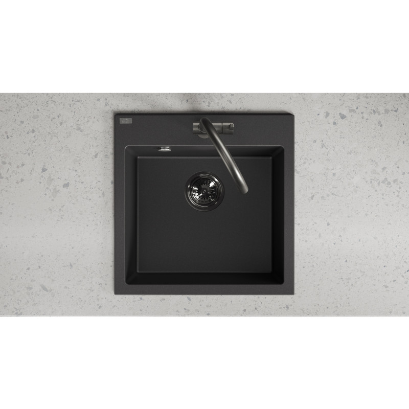 Zlew Zlewozmywak Jednokomorowy Alena Czarny Zlew Zlewozmywak Jednokomorowy Alena Czarny