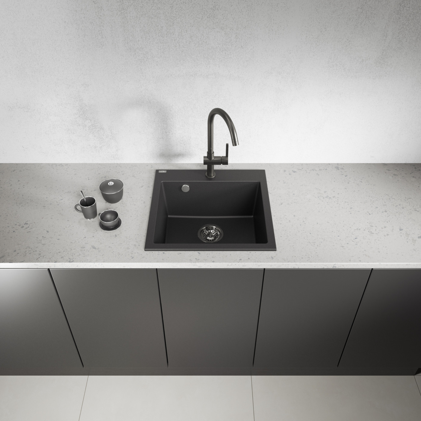 Zlew Zlewozmywak Jednokomorowy Alena Czarny Zlew Zlewozmywak Jednokomorowy Alena Czarny