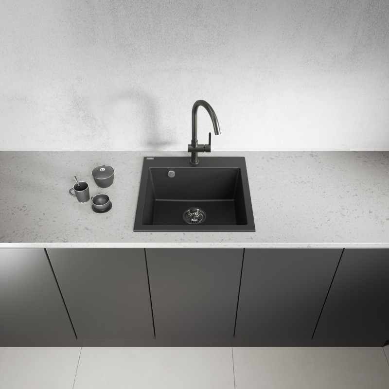 Zlew Zlewozmywak Jednokomorowy Alena Czarny Zlew Zlewozmywak Jednokomorowy Alena Czarny