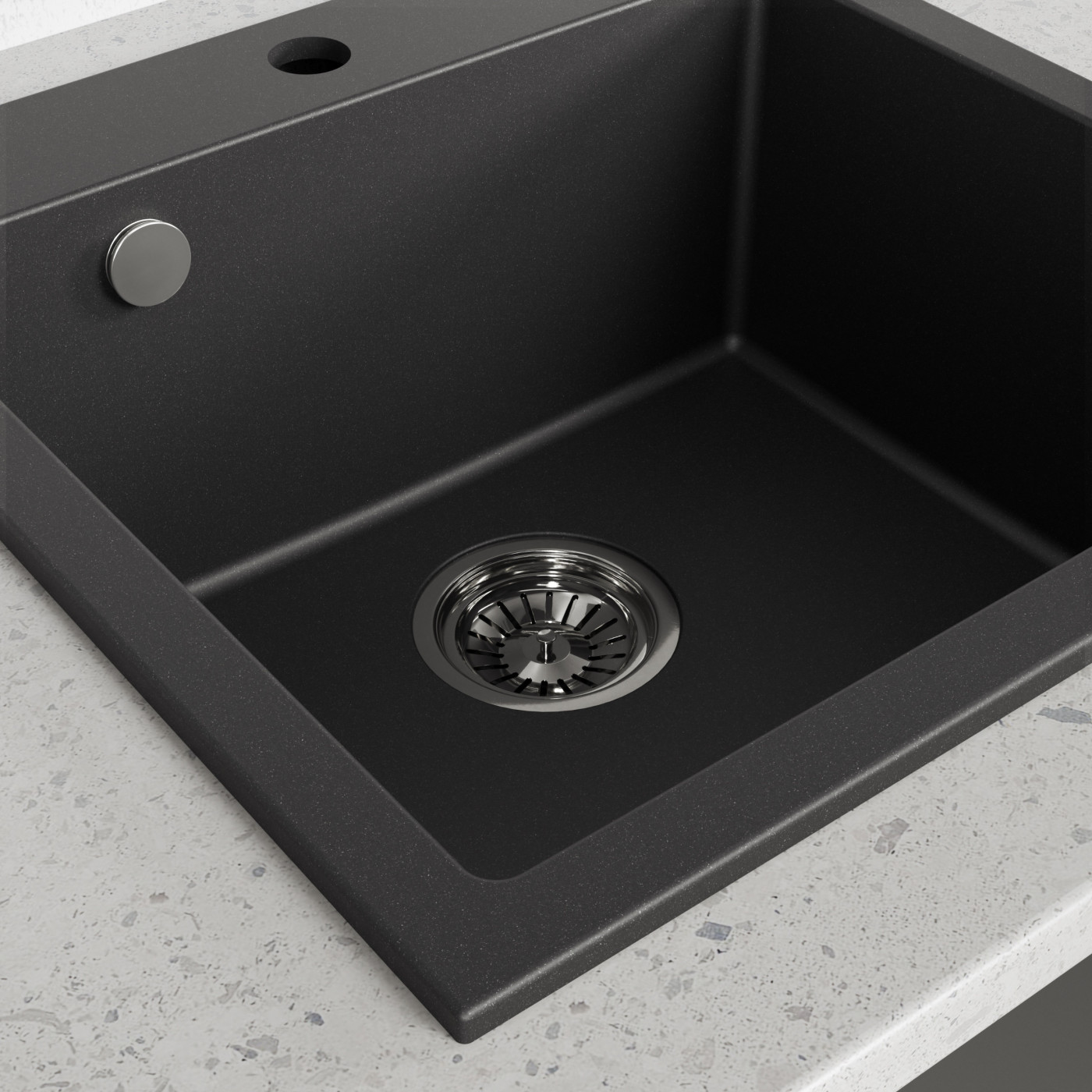 Zlew Zlewozmywak Jednokomorowy Alena Czarny Zlew Zlewozmywak Jednokomorowy Alena Czarny