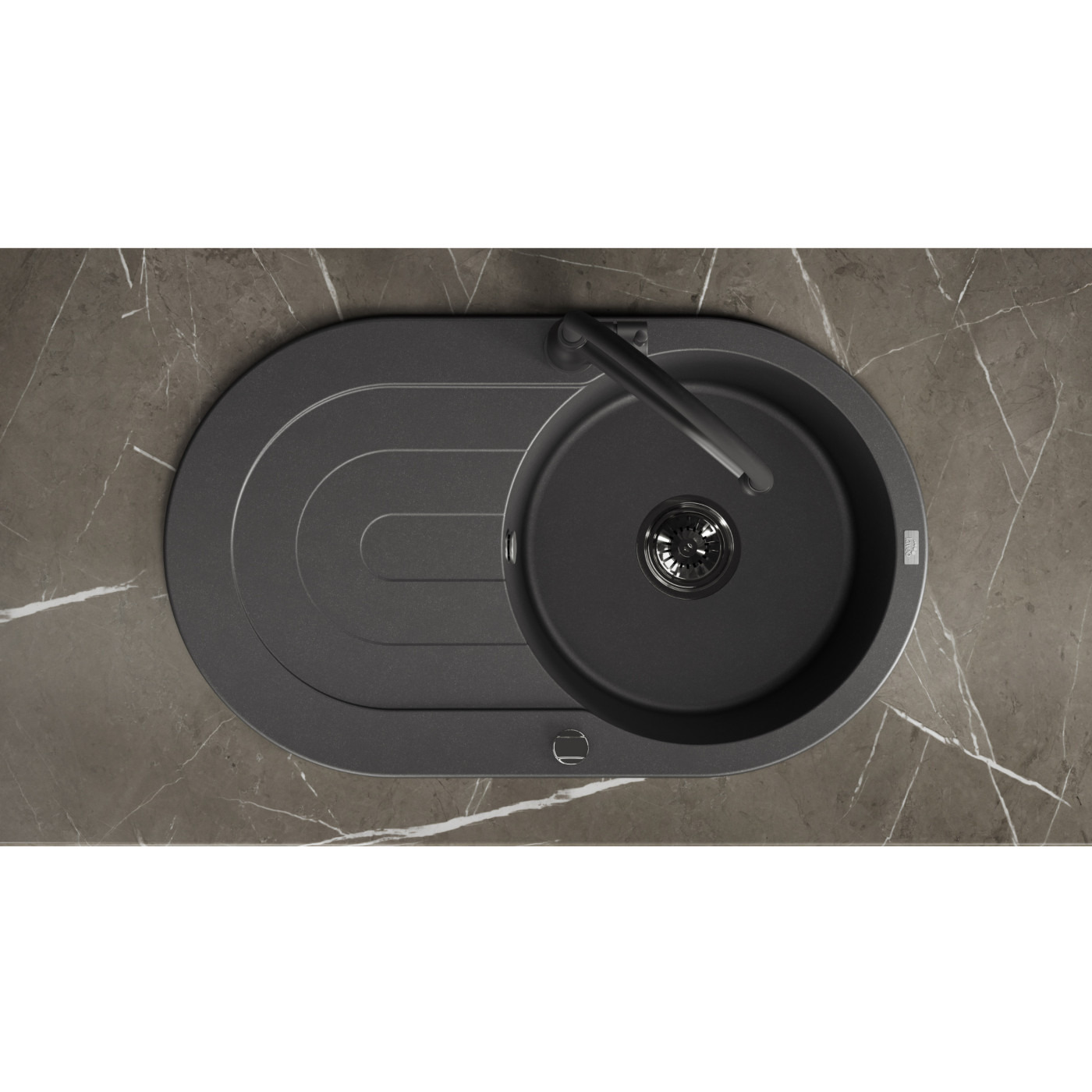 Zlew Zlewozmywak Granitowy Czarny z Ociekaczem DAFNE Zlew Zlewozmywak Granitowy Czarny z Ociekaczem DAFNE